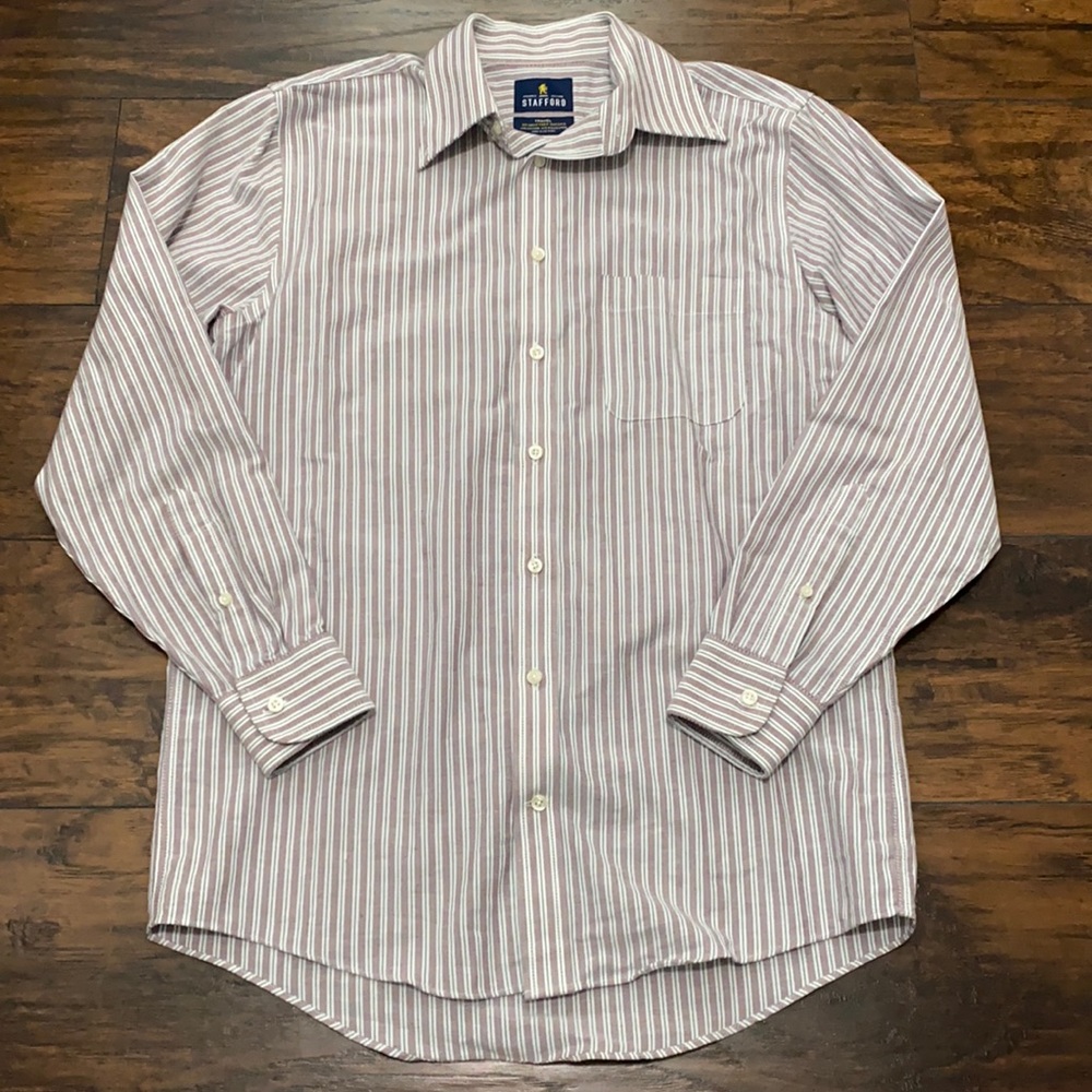 Stafford Travel Wrinkle-Free Oxford Shirt 15 32-33